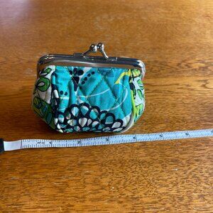 Vera Bradley Kiss Lock Small Coin Purse in Limes Up